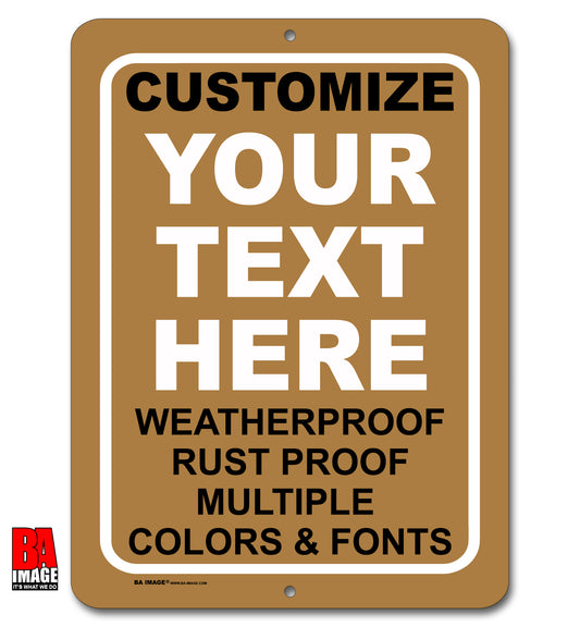 9x12 Brown Quick Create Personalized Vertical Sign