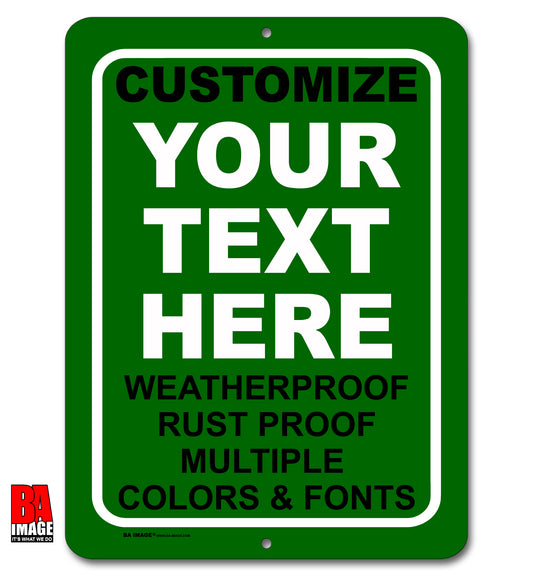 9x12 Green Quick Create Personalized Vertical Sign