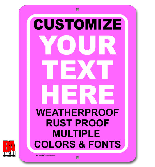 9x12 Pink Quick Create Personalized Vertical Sign