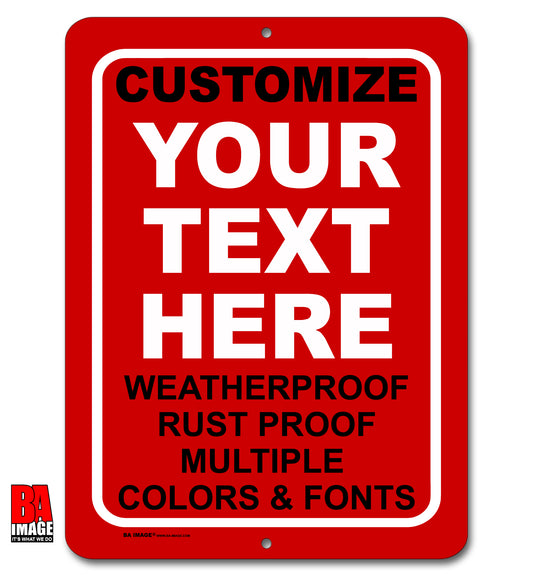9x12 Red Quick Create Personalized Vertical Sign