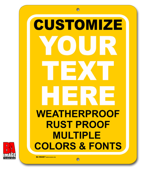 9x12 Yellow Quick Create Personalized Vertical Sign