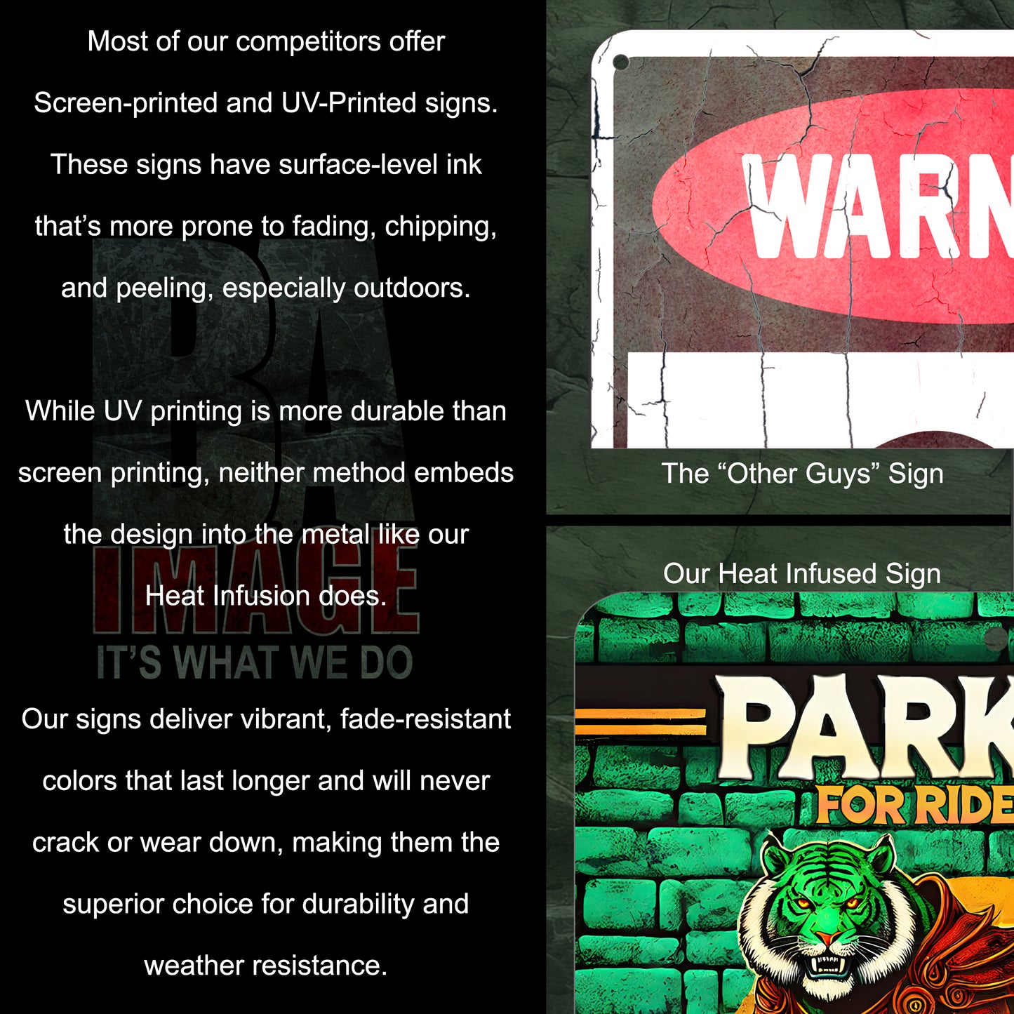 Badass 80s Green Tiger Parking Sign | Retro Fantasy Decor | Weatherproof Metal | Garage & Mancave Wall Art