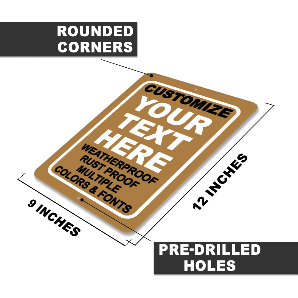 9x12 Brown Quick Create Personalized Vertical Sign