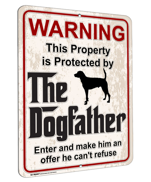 Aluminum Dogfather Sign, Beware of Dog, Do Not Enter, No Trespassing, Yard Sign, Home Décor, American Foxhound
