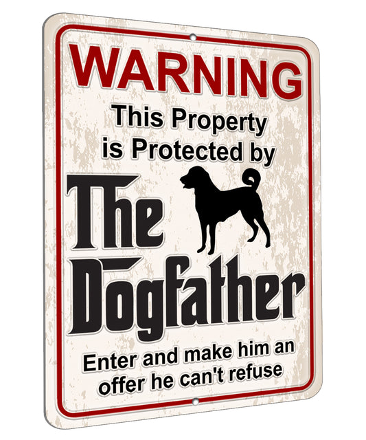 Aluminum Dogfather Sign, Beware of Dog, Do Not Enter, No Trespassing, Yard Sign, Home Décor, Anatolian Shepherd