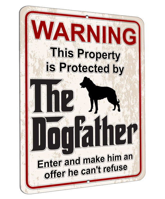Aluminum Dogfather Sign, Beware of Dog, Do Not Enter, No Trespassing, Yard Sign, Home Décor, Beauceron