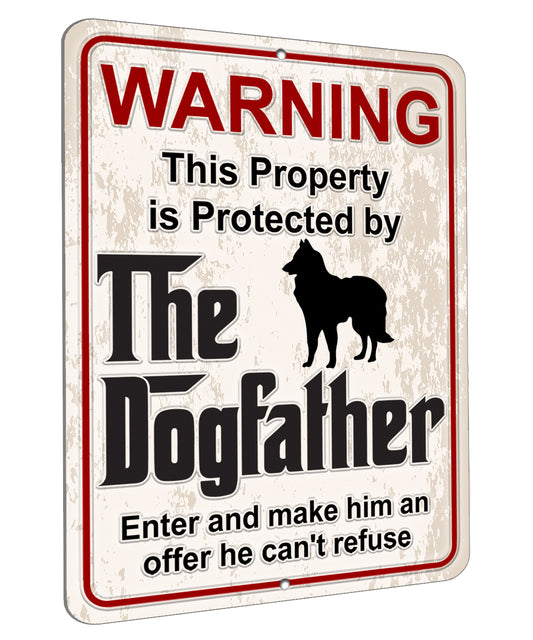 Aluminum Dogfather Sign, Beware of Dog, Do Not Enter, No Trespassing, Yard Sign, Home Décor, Belgian Tervuren