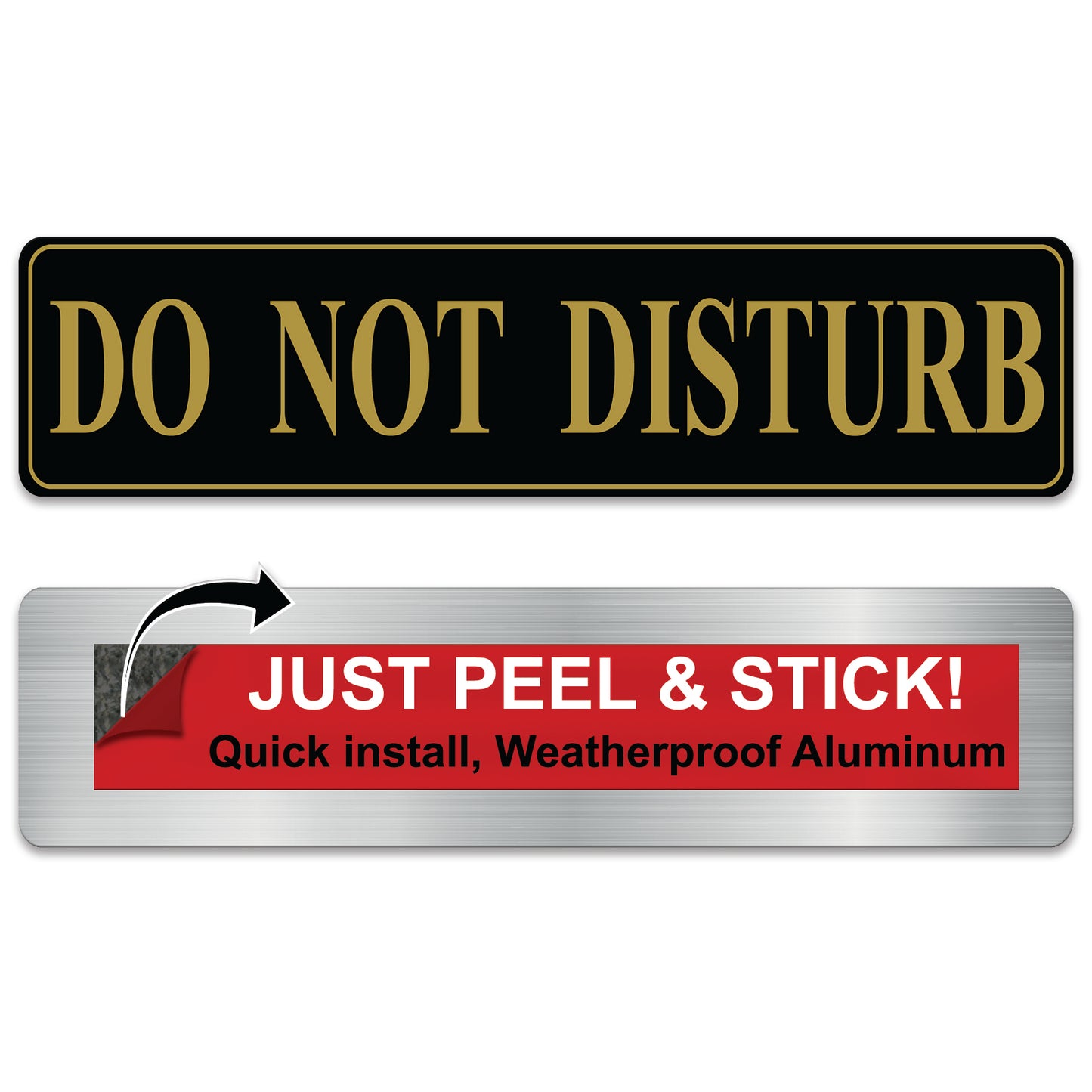 2 PACK, 2x8 Self Stick Do Not Disturb Sign, Rust Free Aluminum