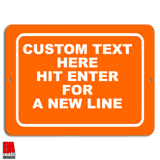 9x12 Orange Quick Create Personalized Horizontal Sign