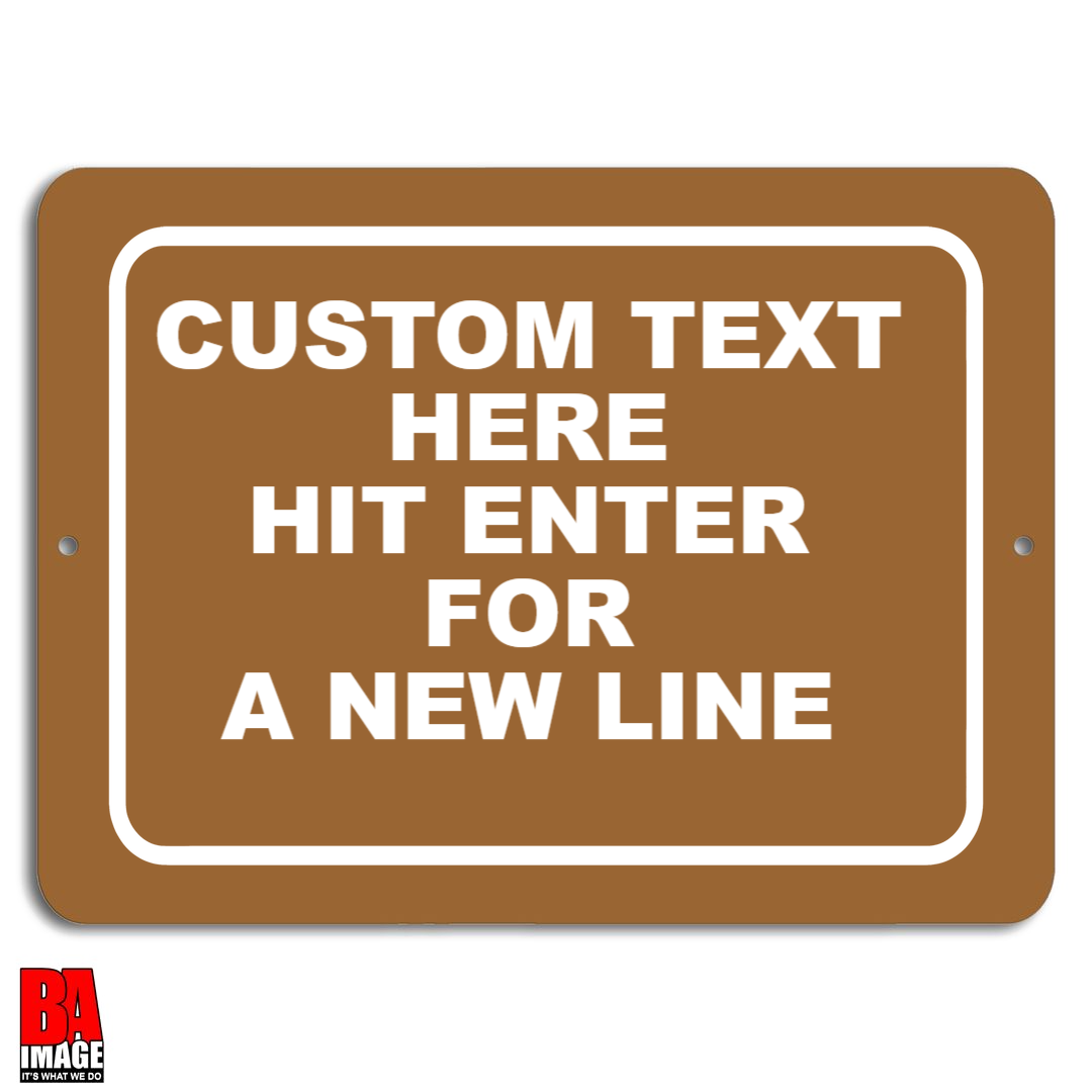 9x12 Brown Quick Create Personalized Horizontal Sign