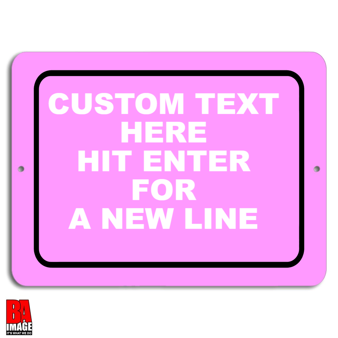 9x12 Pink Quick Create Personalized Horizontal Sign