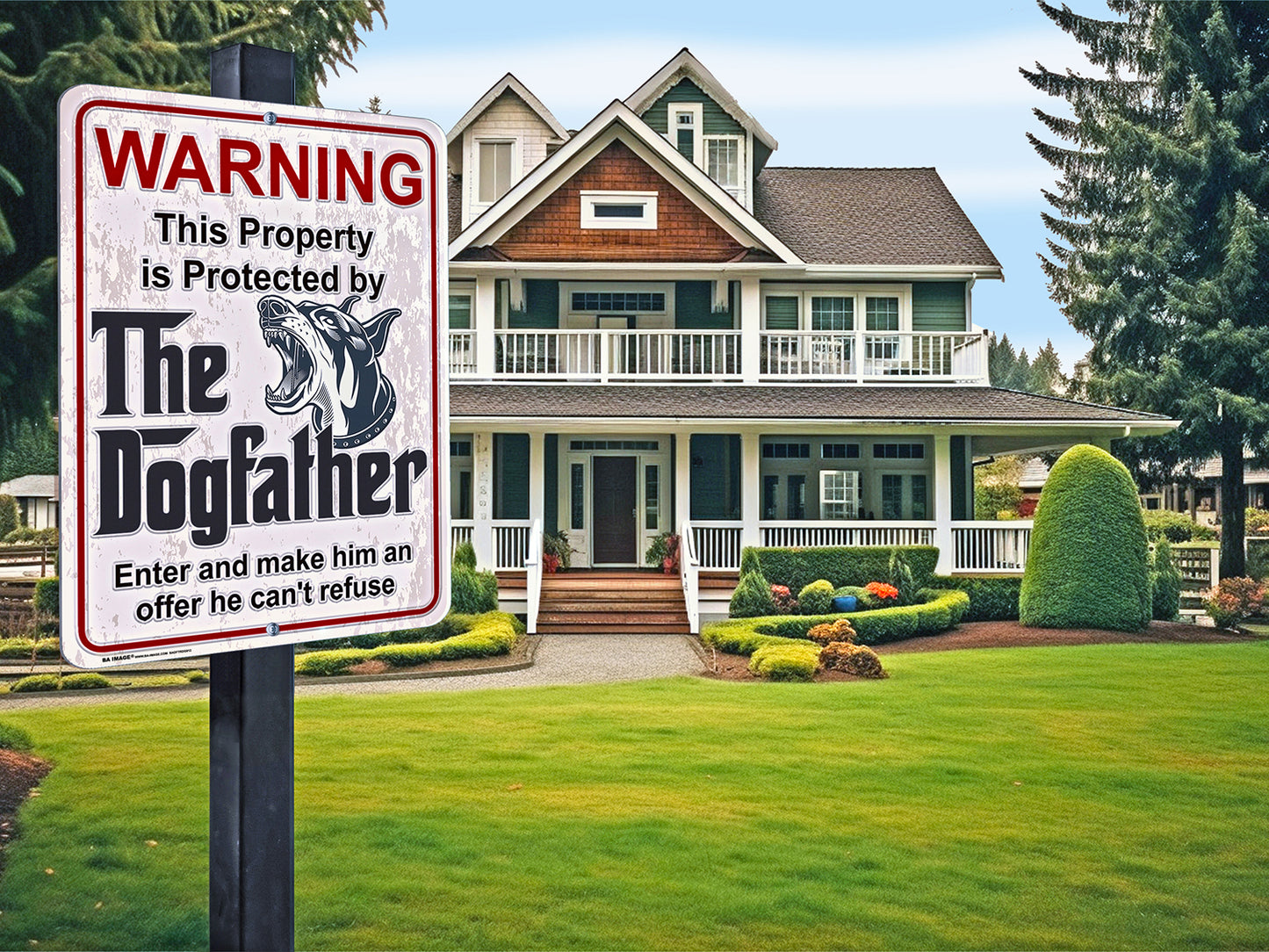 Aluminum Dogfather Sign, Beware of Dog, Do Not Enter, No Trespassing, Yard Sign, Home Décor, Doberman