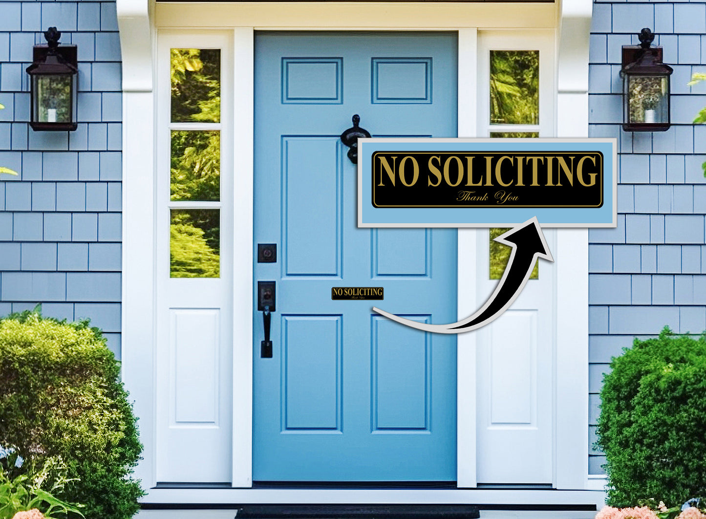 Self Stick No Soliciting Sign, Rust Free Aluminum C2801