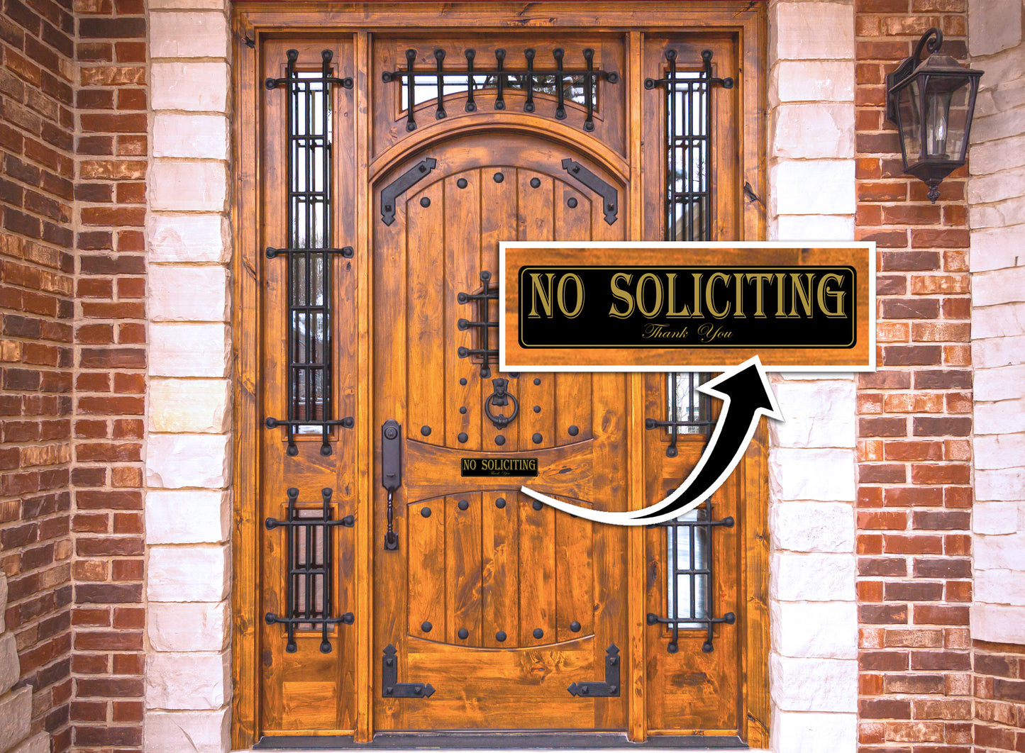 Self Stick No Soliciting Sign, Rust Free Aluminum C2802