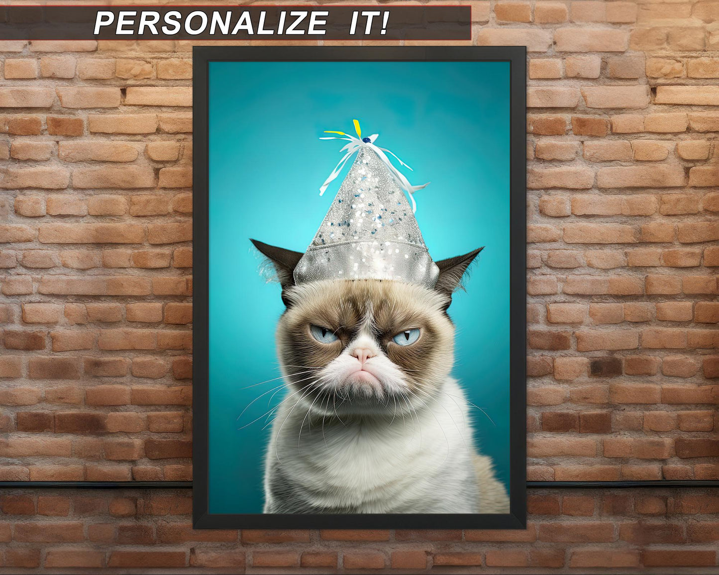 Angry Moddy Cat Poster - High-Quality Print | Multiple Sizes | Optional Adhesive Backing | Unframed | Personalization Available